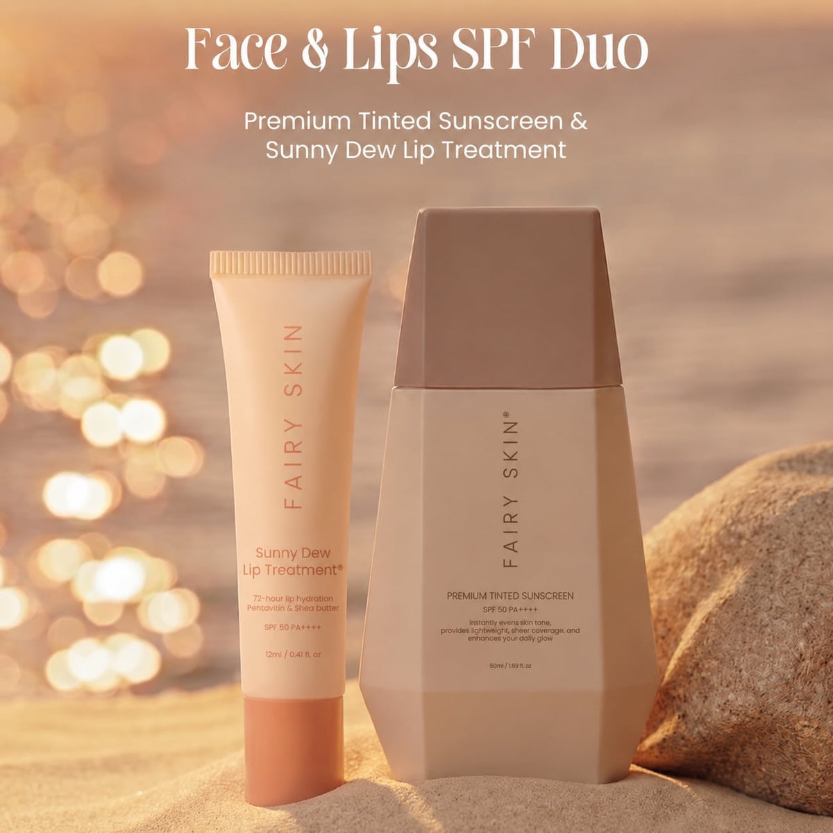 Face and Lip Bundle | NEW Premium Tinted Sunscreen and Sunny Dew Lip Treatment
